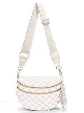 🆕 HICARRY Checkered Crossbody Purse for Women Nylon Checkerboard Bum Bags